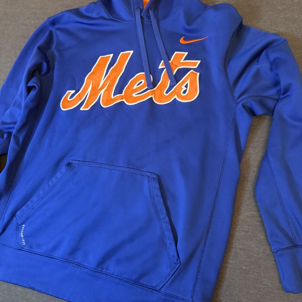 Nike Therma-FIT New York Mets Hoodie Blue Pullover MLB Baseball Sweatshirt